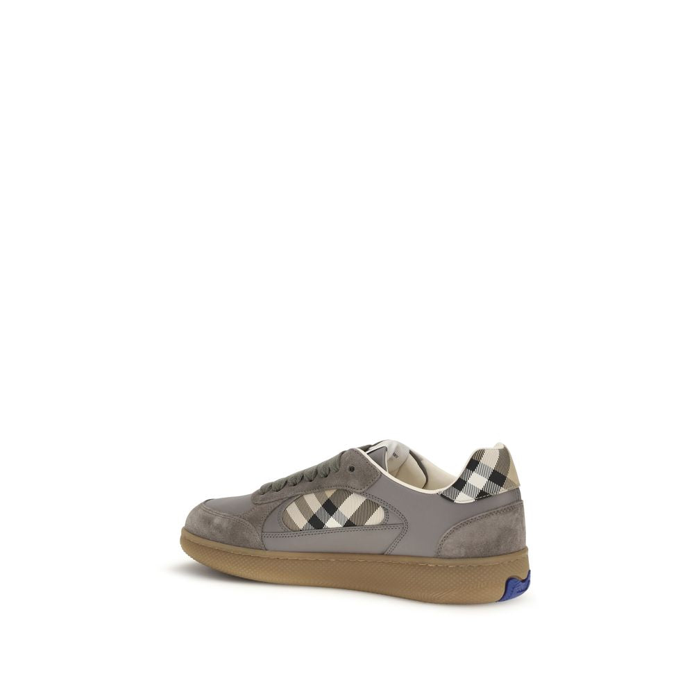 Burberry Graue Bos Taurus Kalbsleder Low-Top-Sneaker