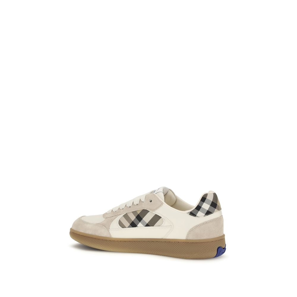 Burberry Beige Calf Leather Bos Taurus Low Top Sneakers