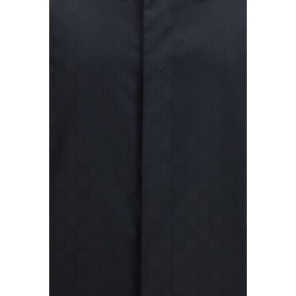 Gucci Schwarze Polyamid-Jacke in voller Länge