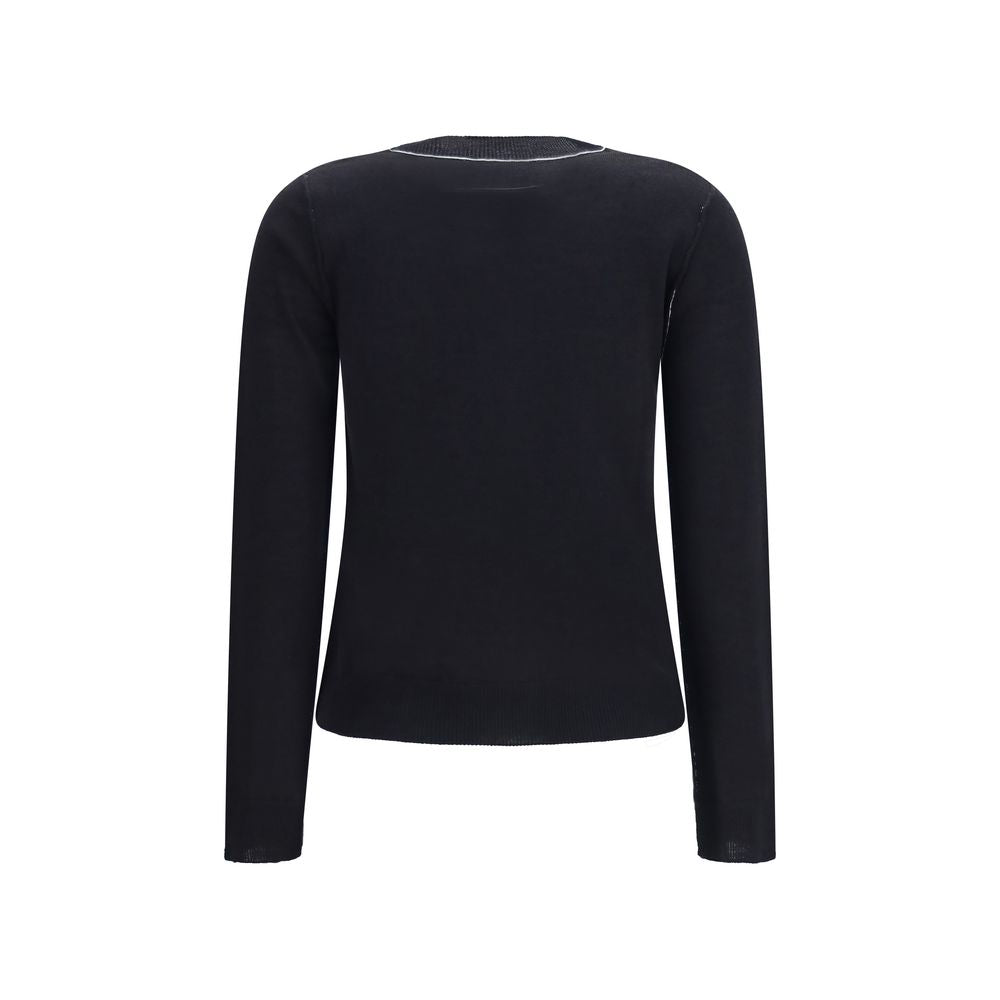 MM6 Schwarzes Woll-Oves Aries Sportswear-Oberteil