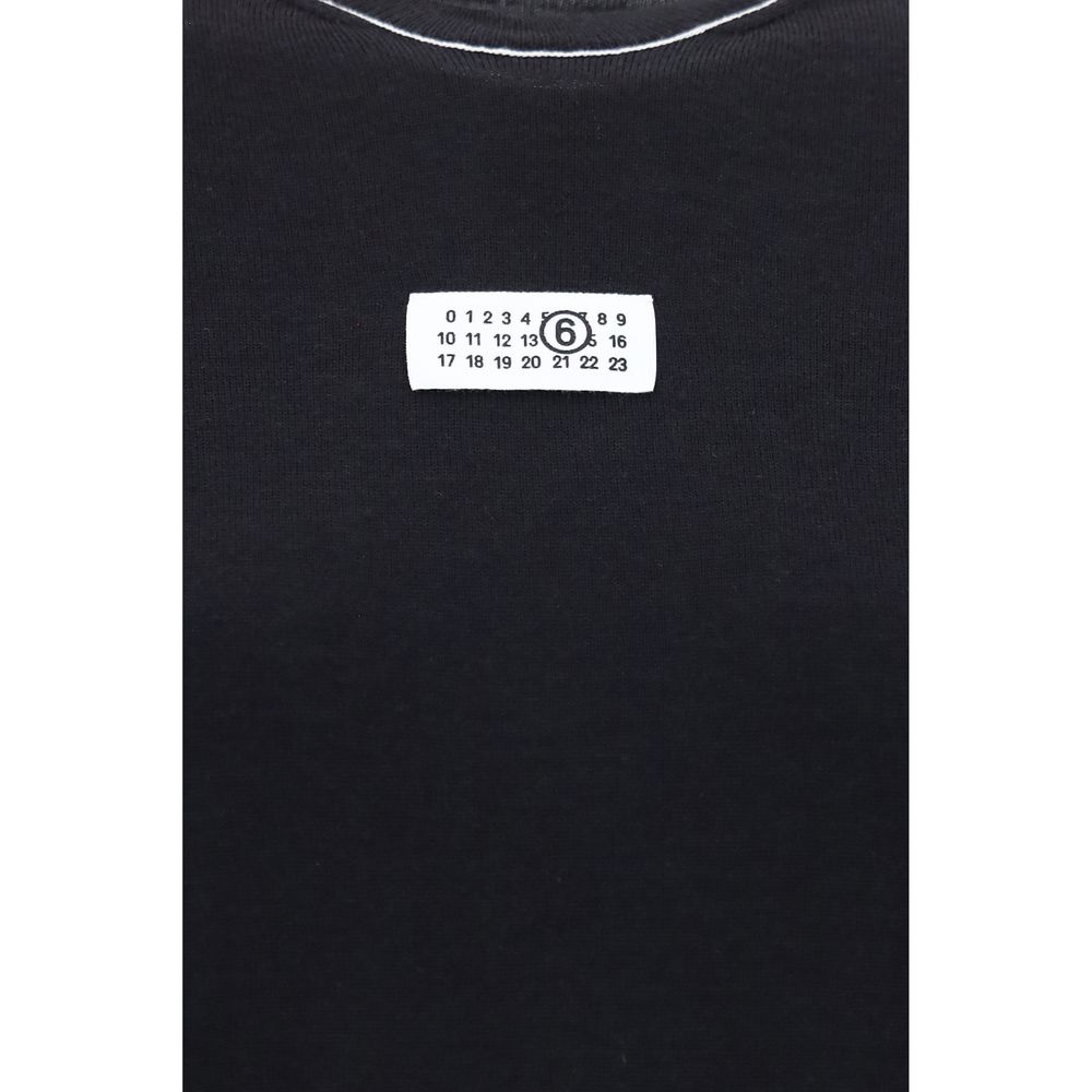 MM6 Schwarzes Woll-Oves Aries Sportswear-Oberteil
