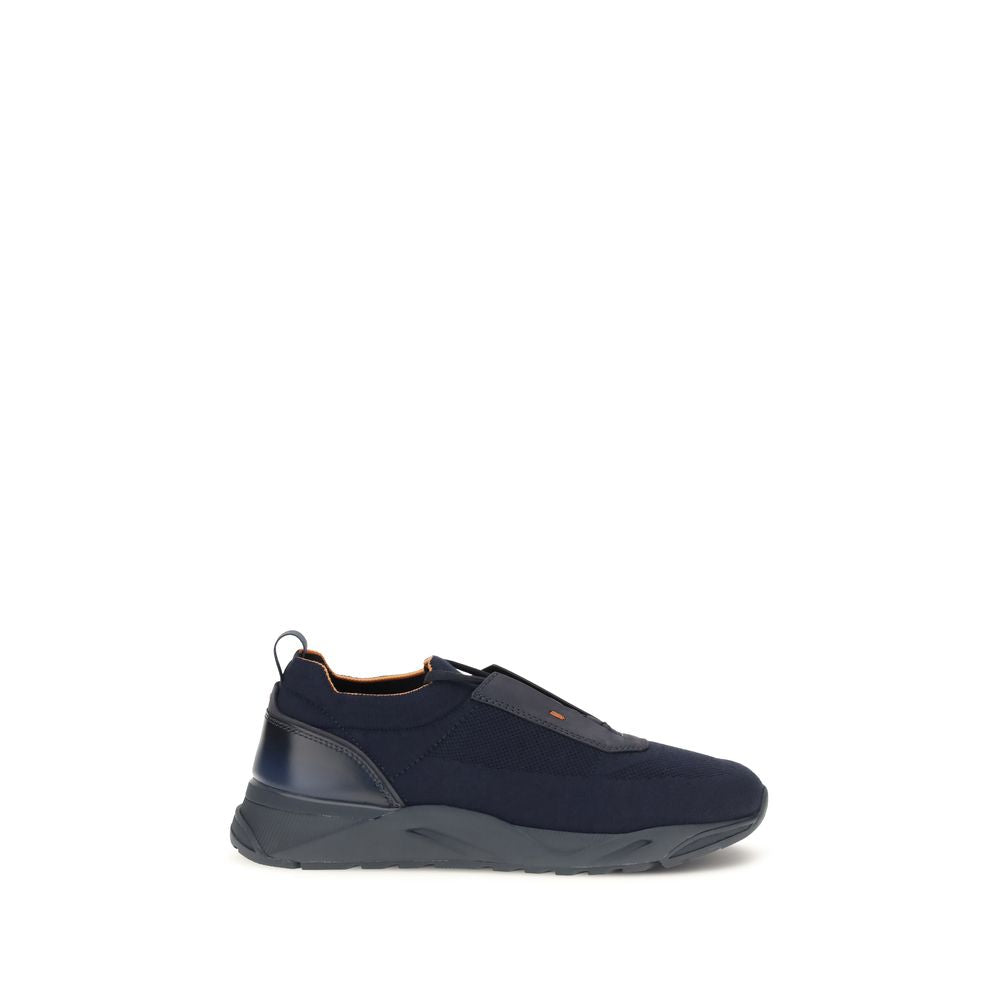 Santoni Blaue Stoff-Sneaker für Sport