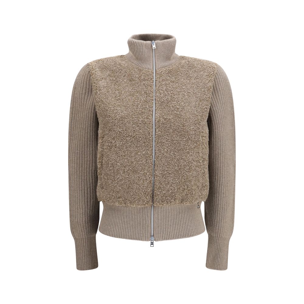 Herno Beige Woll Cardigan Oves Aries
