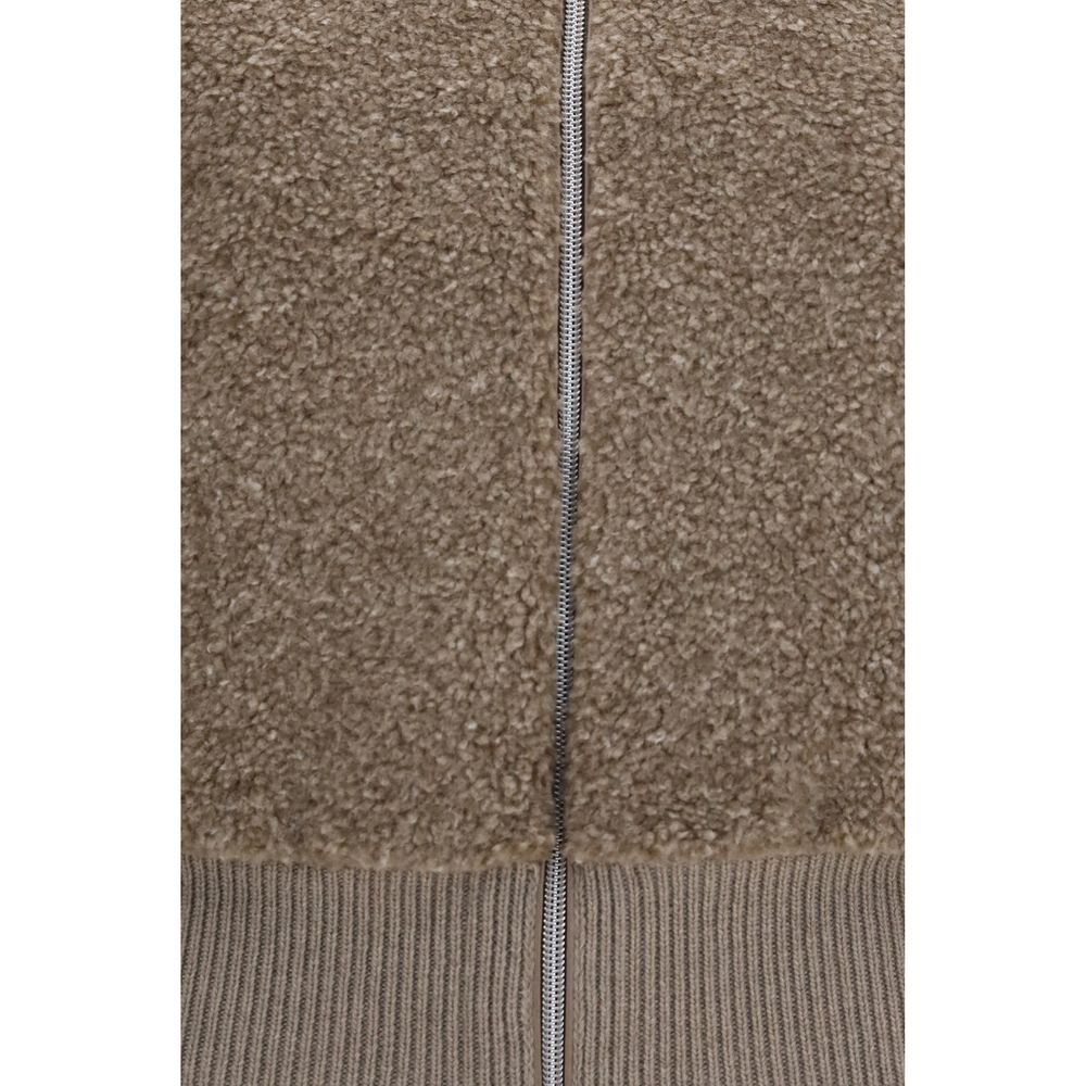 Herno Beige Woll Cardigan Oves Aries