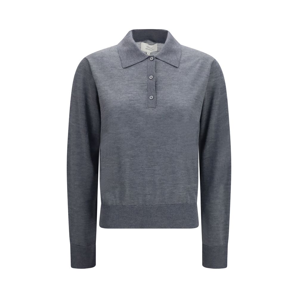 Loulou De Saison Graues Kaschmir-Poloshirt