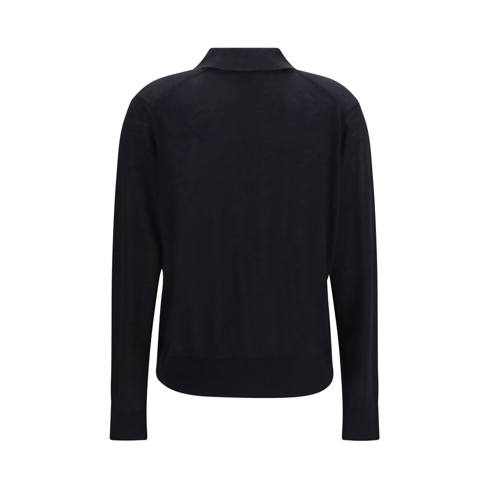 Loulou De Saison Schwarzes Kaschmir-Poloshirt