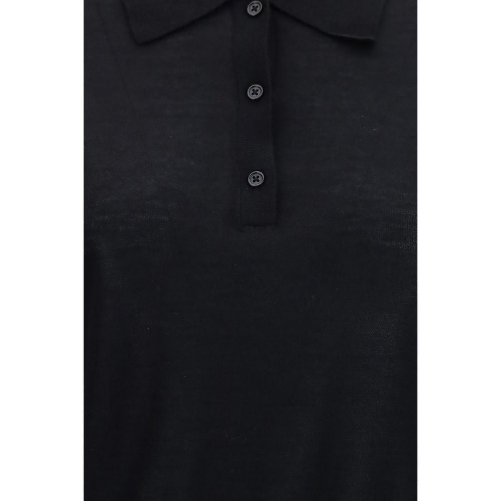 Loulou De Saison Schwarzes Kaschmir-Poloshirt
