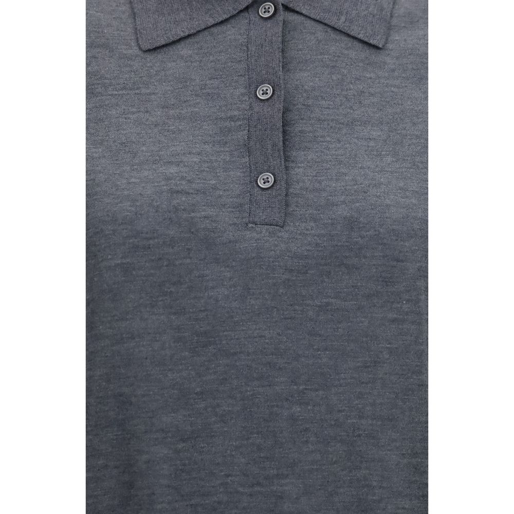 Loulou De Saison Graues Kaschmir-Poloshirt