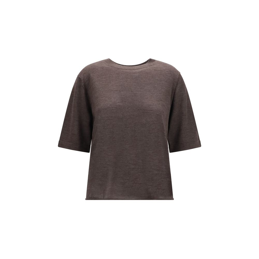 Loulou De Saison Braunes Kaschmir-T-Shirt