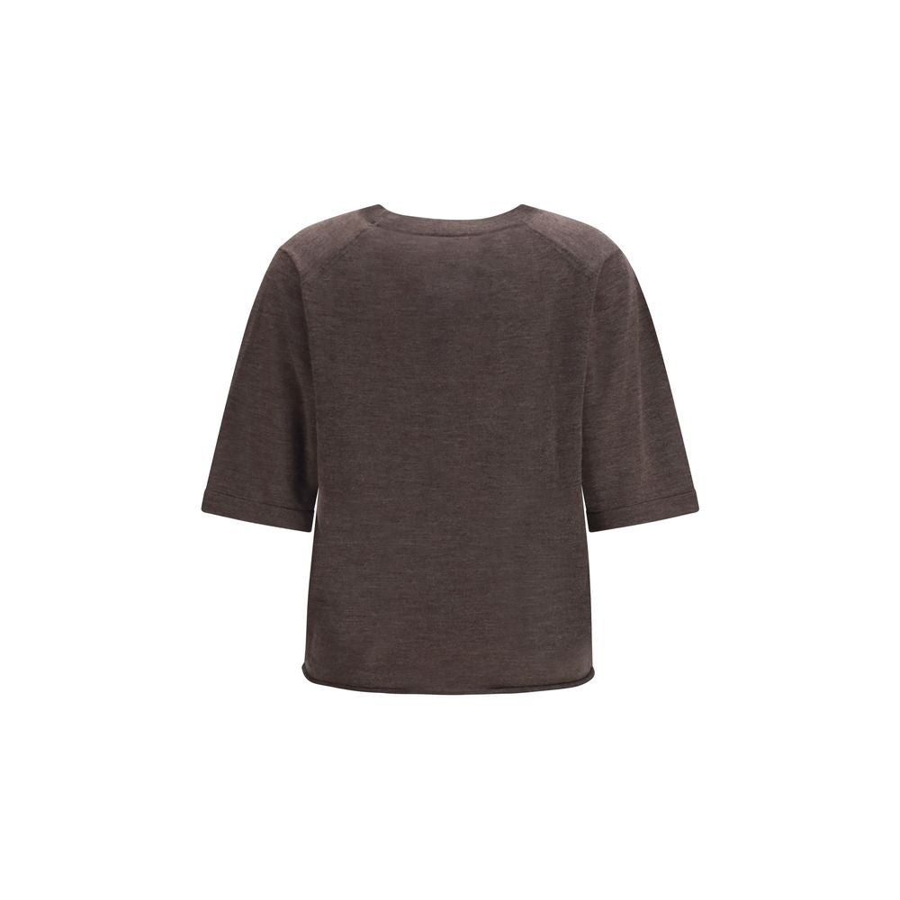 Loulou De Saison Braunes Kaschmir-T-Shirt