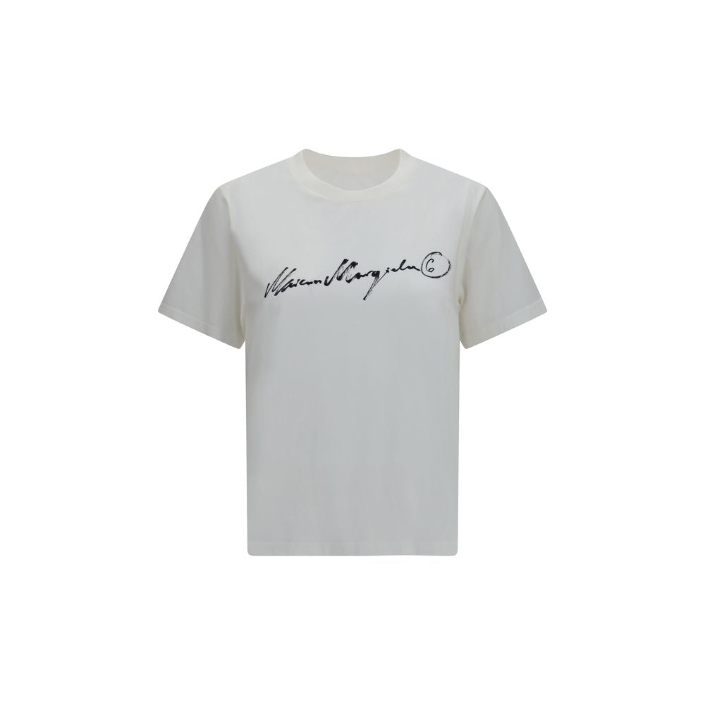 MM6 Weißes Baumwoll-T-Shirt