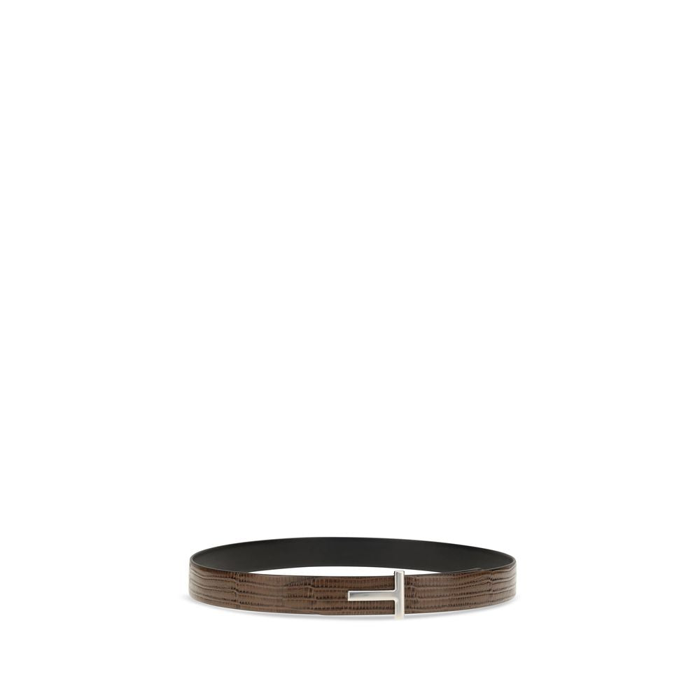 Tom Ford Brauner Kalbsleder Bos Taurus Gürtel