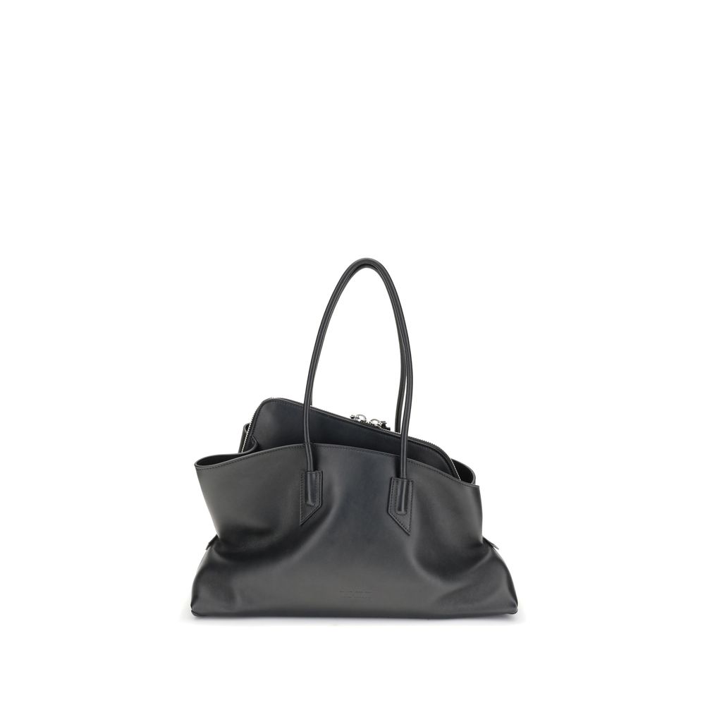 The Attico Schwarze Bos Taurus Kalbsleder Schultertasche