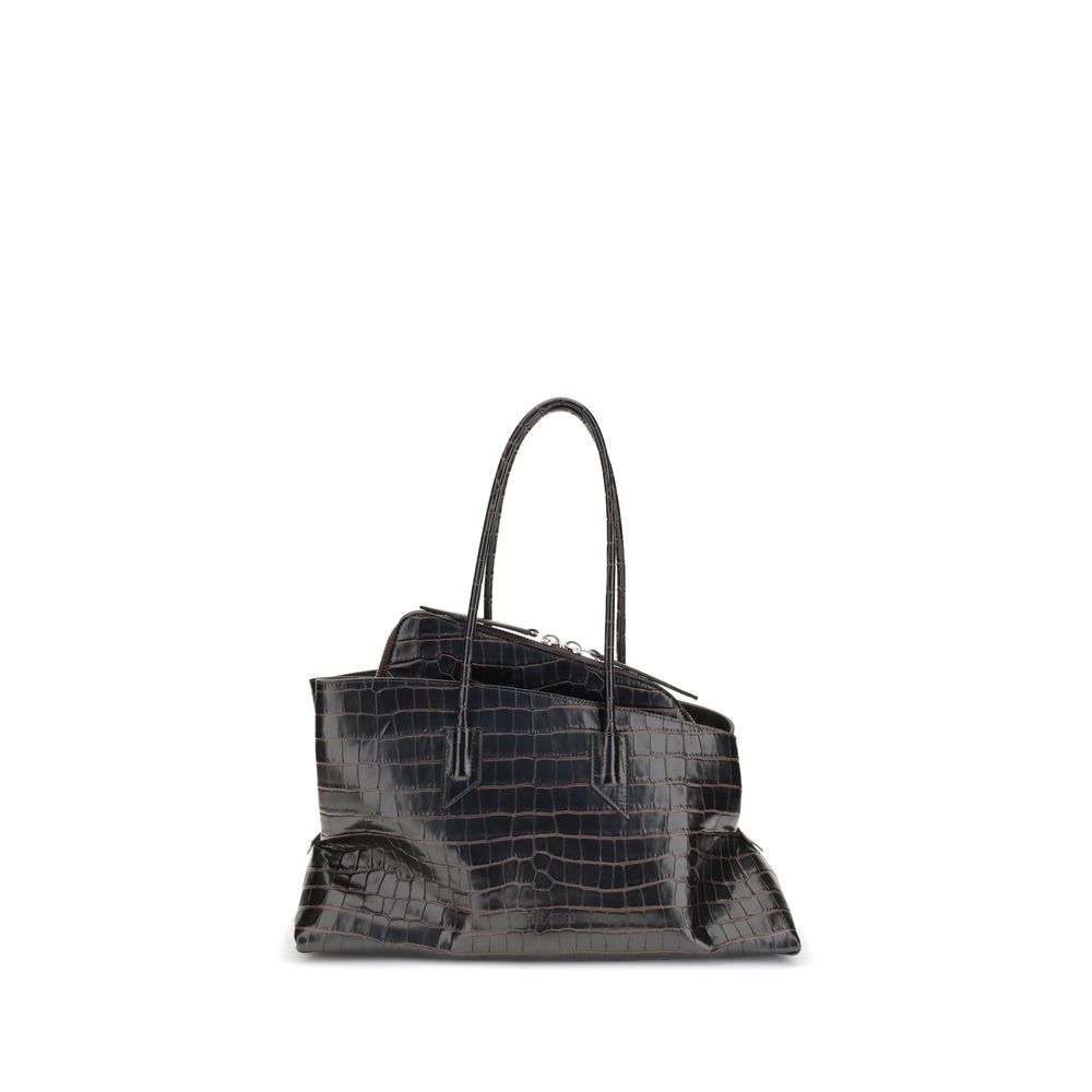 The Attico Schwarze Bos Taurus Kalbsleder Schultertasche
