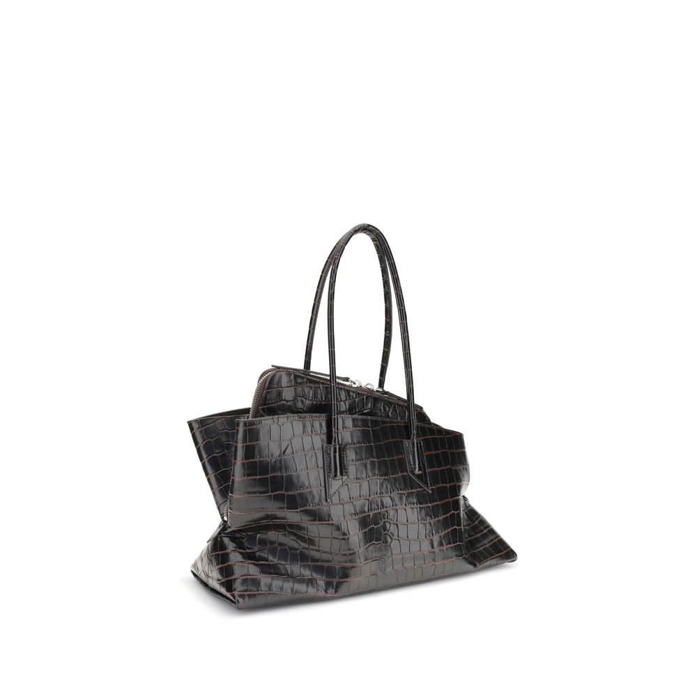 The Attico Schwarze Bos Taurus Kalbsleder Schultertasche