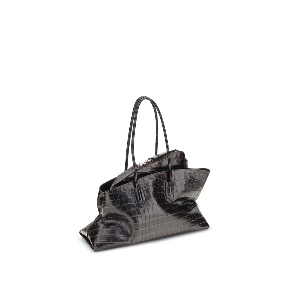 The Attico Schwarze Bos Taurus Kalbsleder Schultertasche