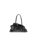 The Attico Schwarze Bos Taurus Kalbsleder Schultertasche
