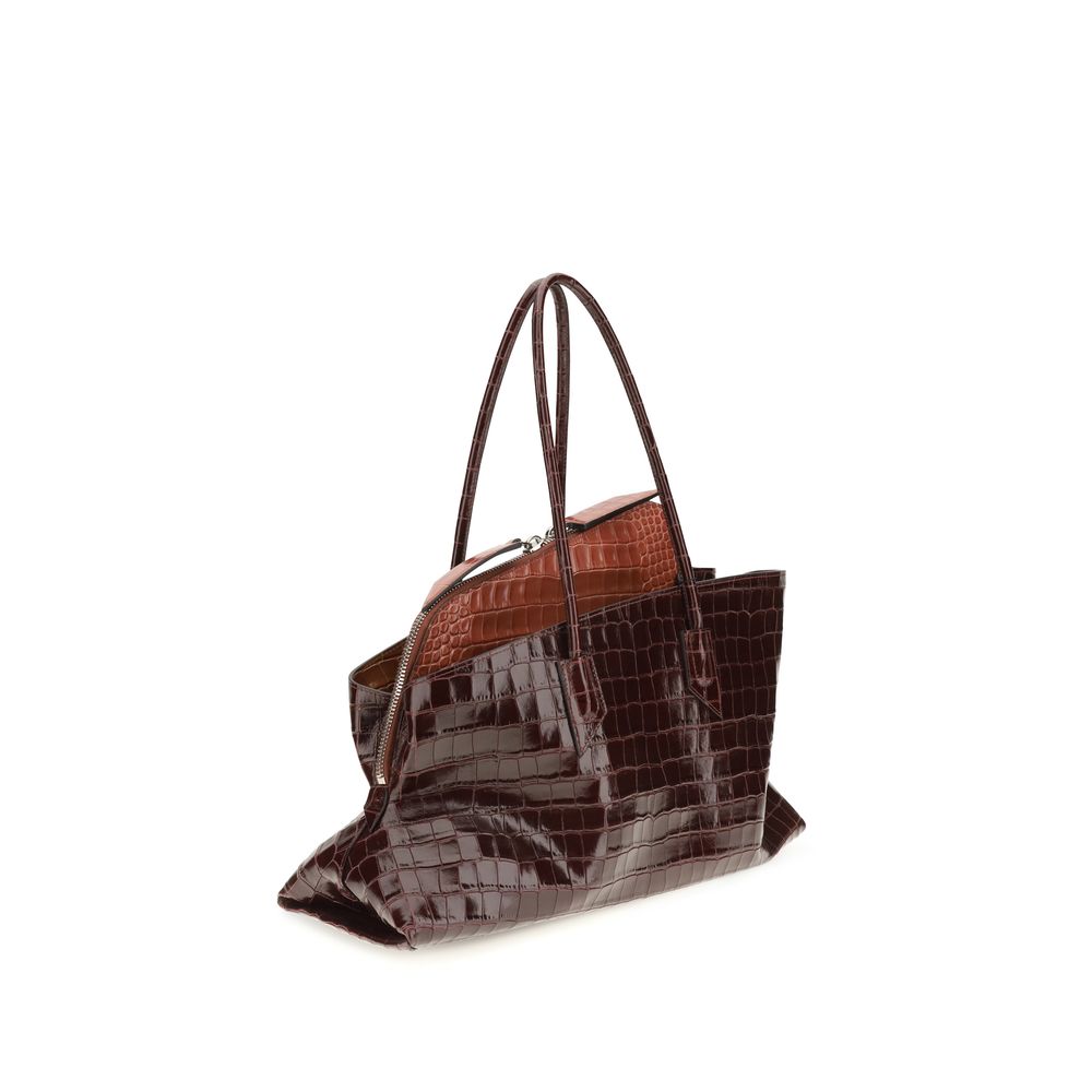 The Attico Schultertasche Bos Taurus aus bordeauxrotem Kalbsleder