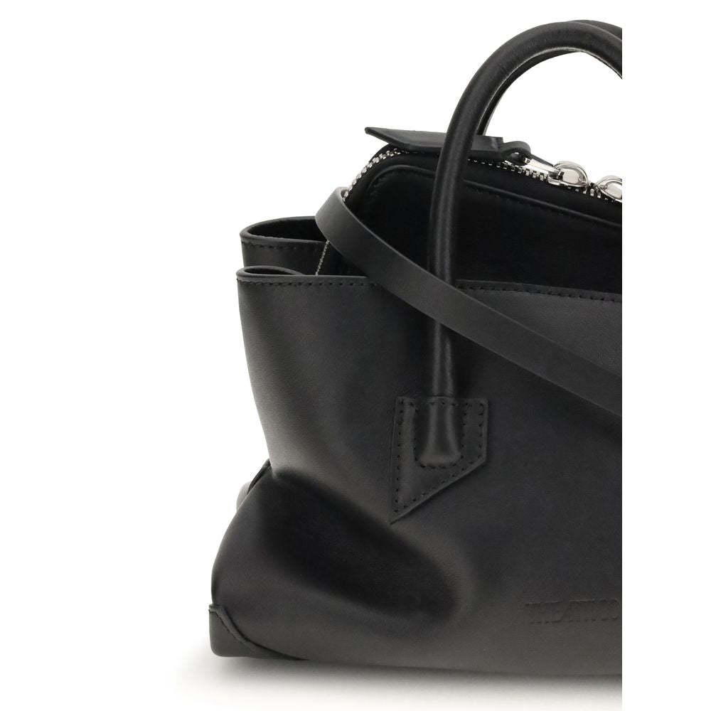 The Attico Schwarze Kalbsleder Bos Taurus Handtasche