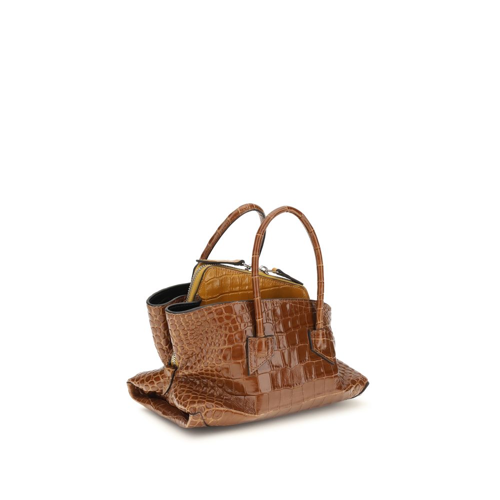 The Attico Braune Kalbsleder Bos Taurus Handtasche