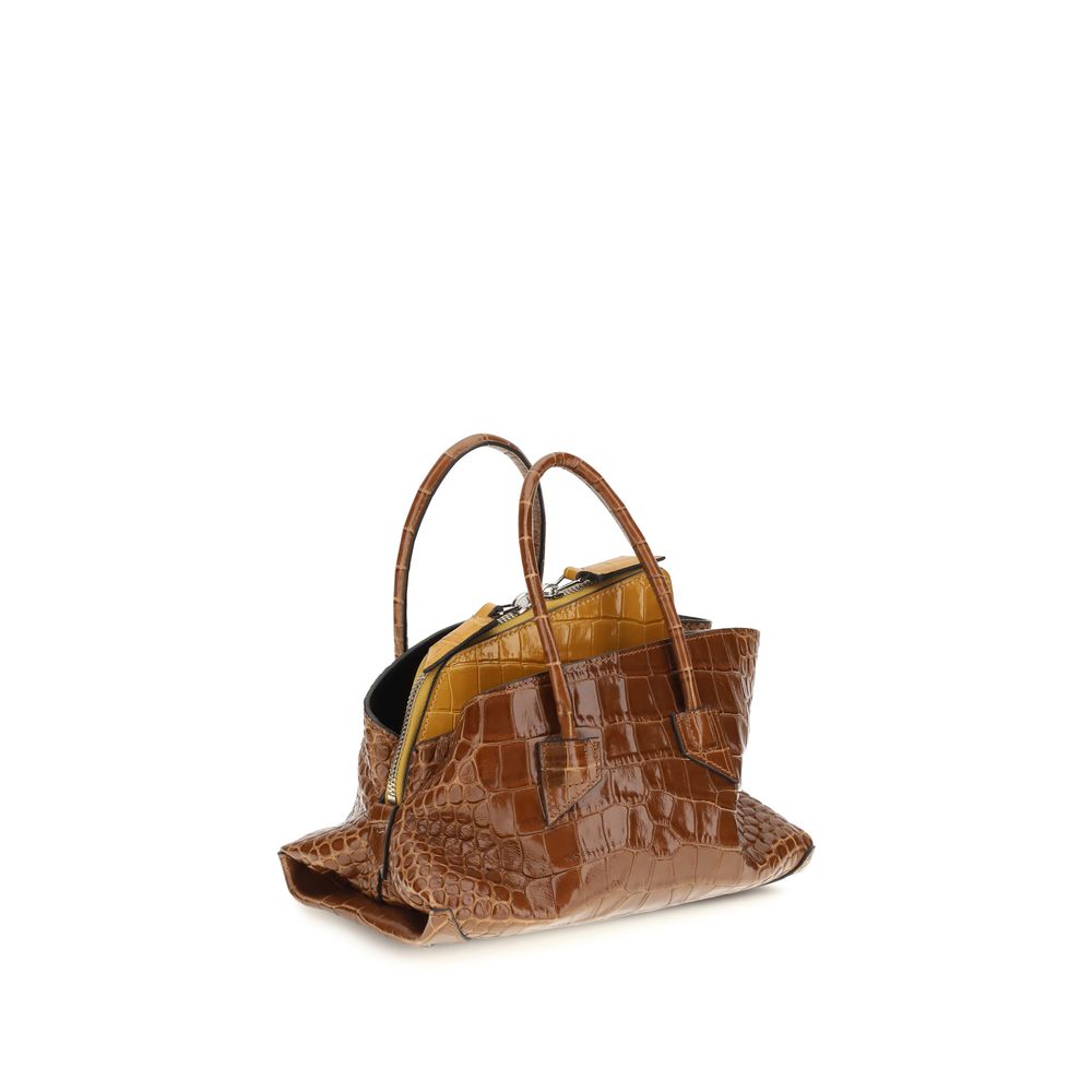 The Attico Braune Kalbsleder Bos Taurus Handtasche