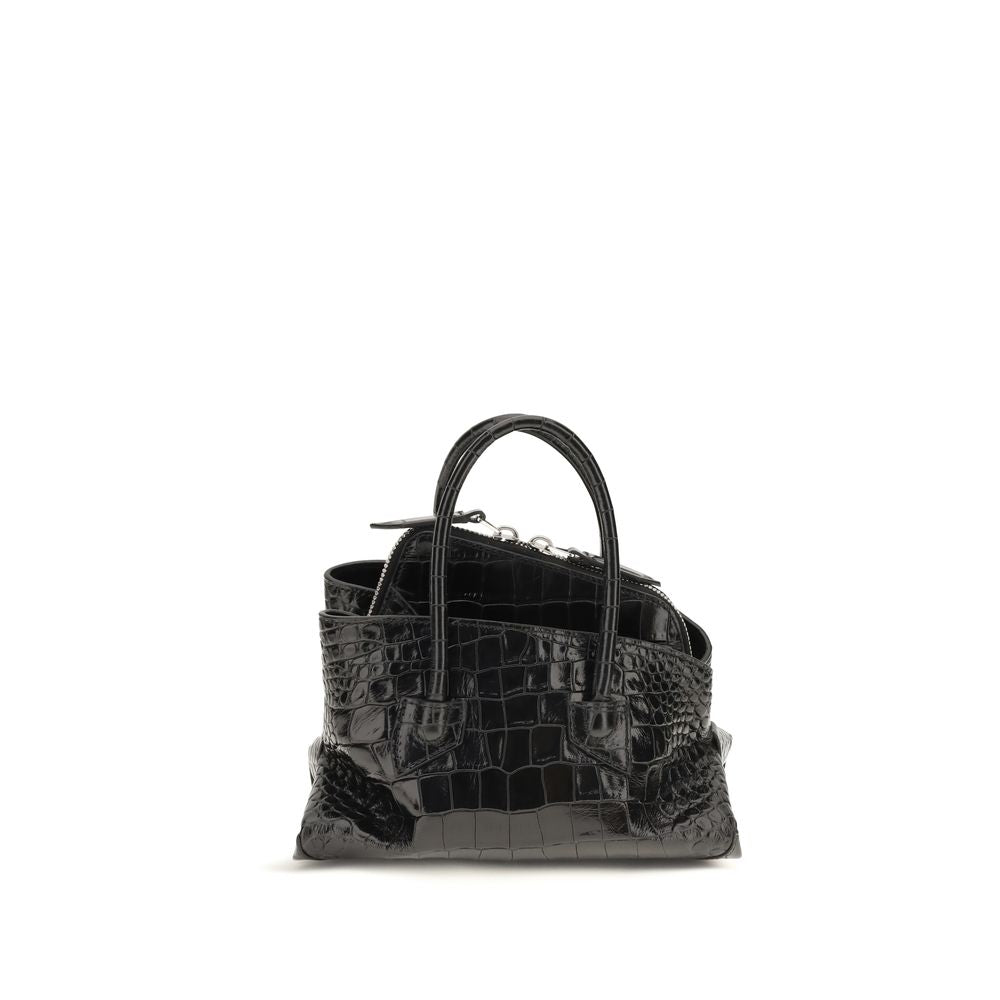 The Attico Schwarze Kalbsleder Bos Taurus Handtasche
