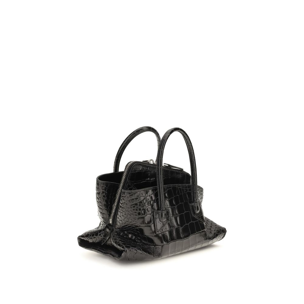 The Attico Schwarze Kalbsleder Bos Taurus Handtasche