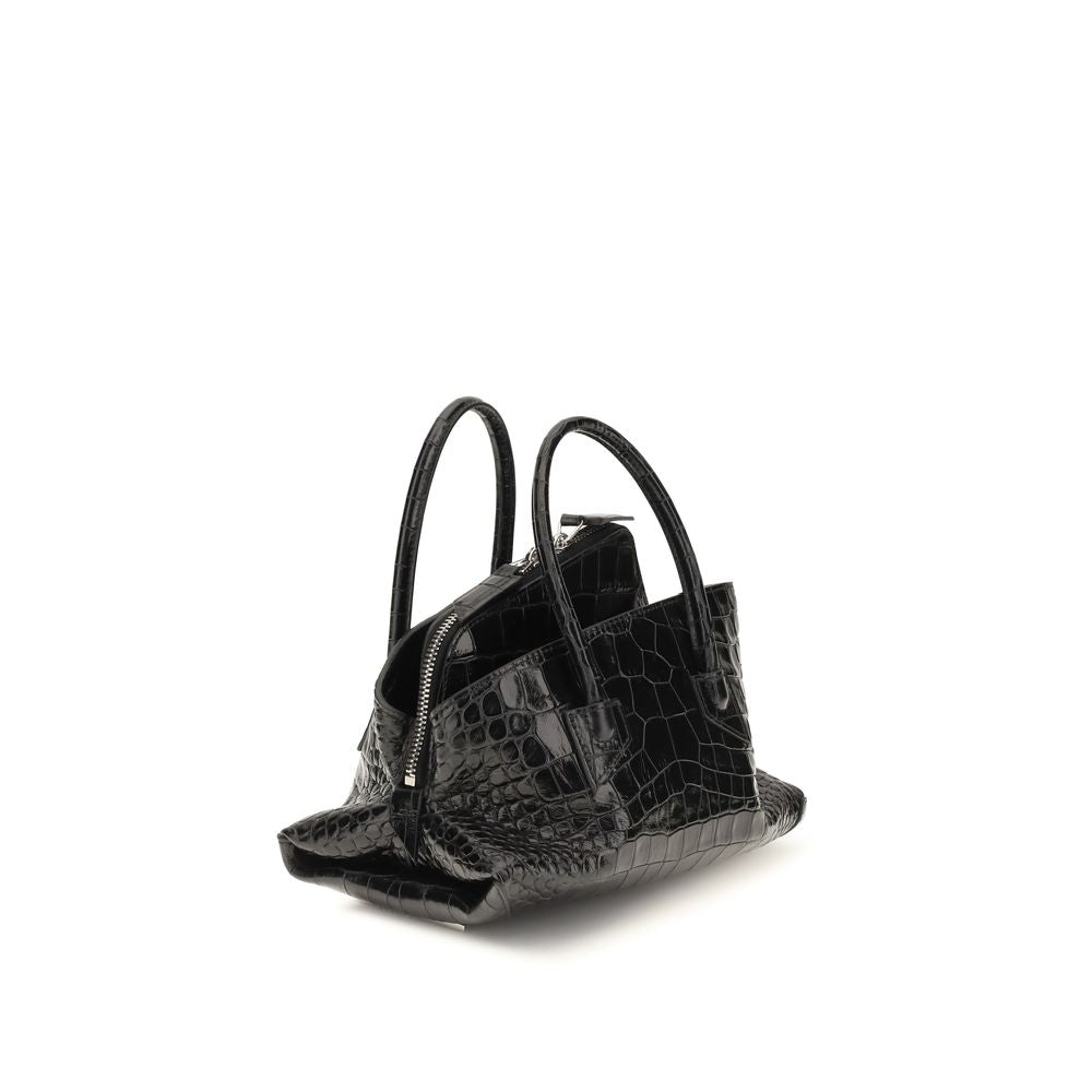 The Attico Schwarze Kalbsleder Bos Taurus Handtasche