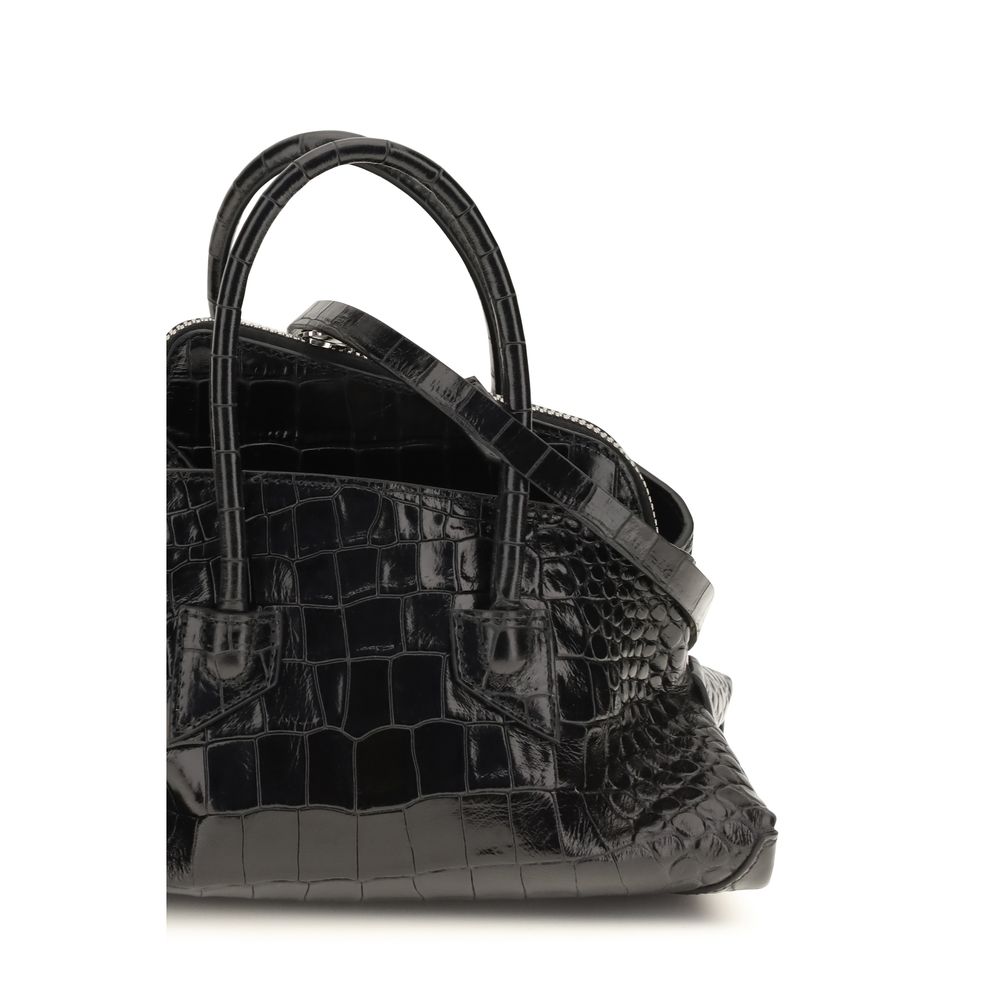 The Attico Schwarze Kalbsleder Bos Taurus Handtasche