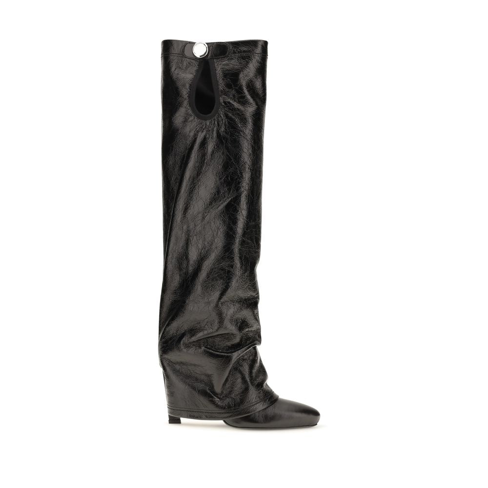 The Attico Schwarze Ankle Boots aus Kalbsleder Bos Taurus