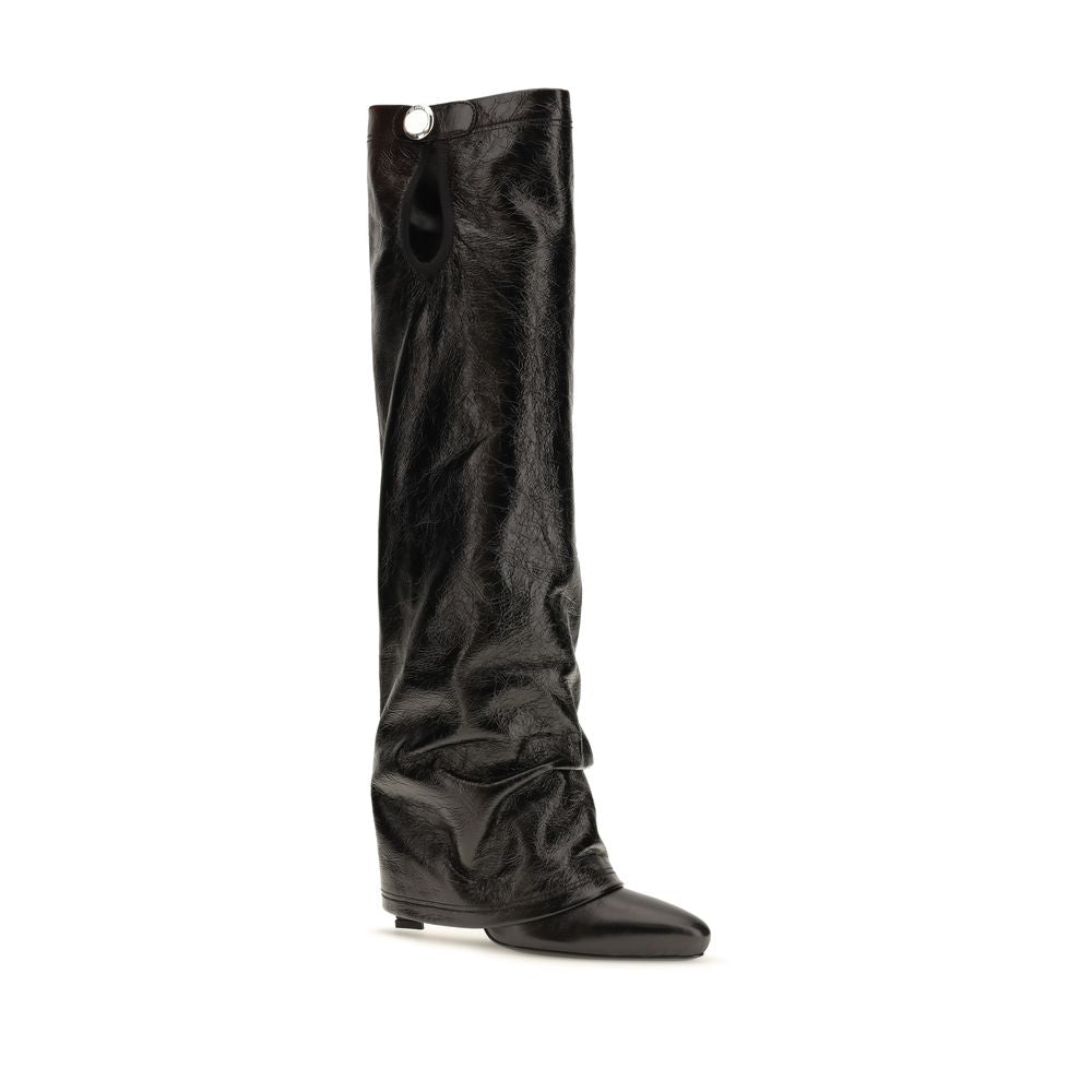 The Attico Schwarze Ankle Boots aus Kalbsleder Bos Taurus