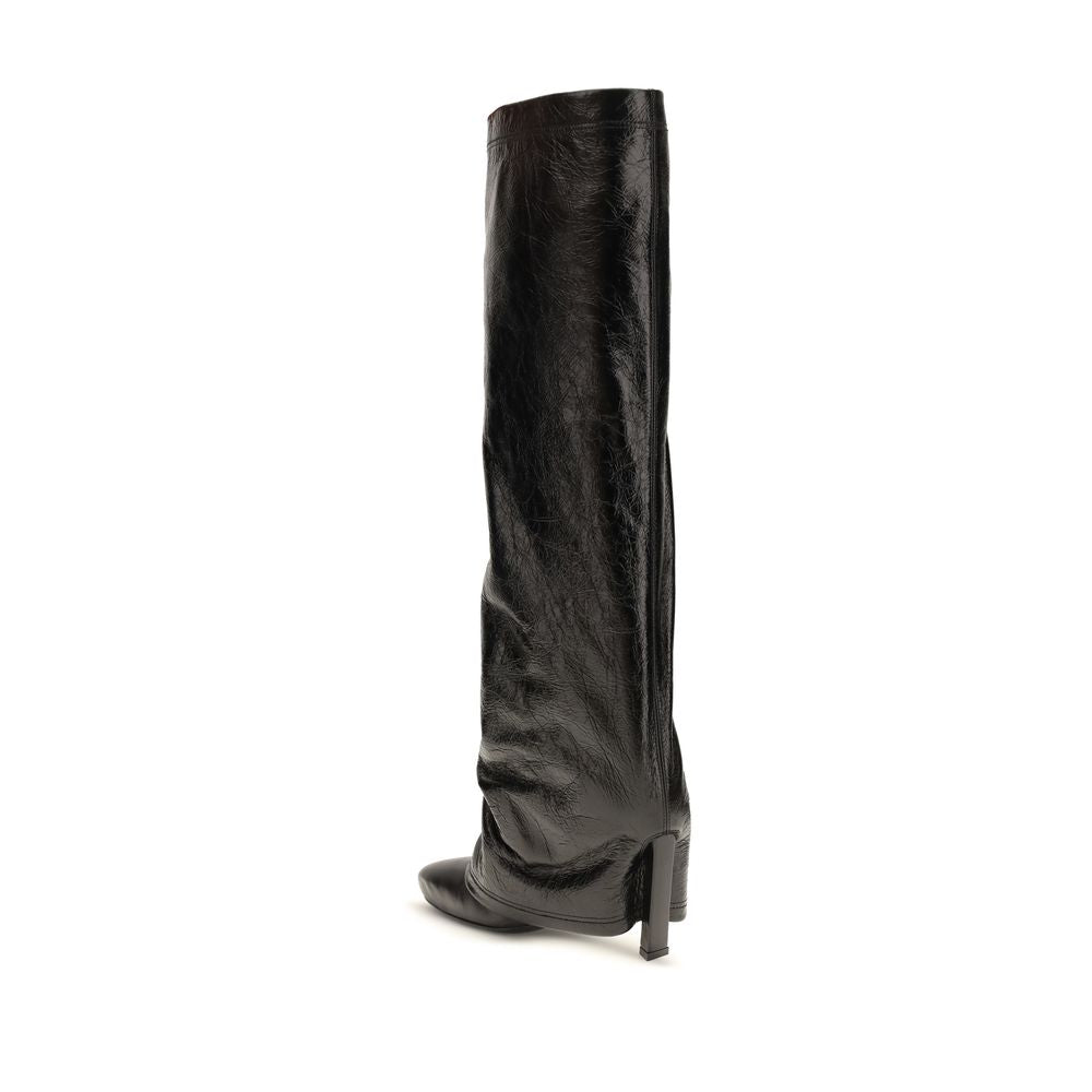 The Attico Schwarze Ankle Boots aus Kalbsleder Bos Taurus