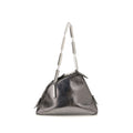The Attico Handtasche aus silbernem Kalbsleder Bos Taurus
