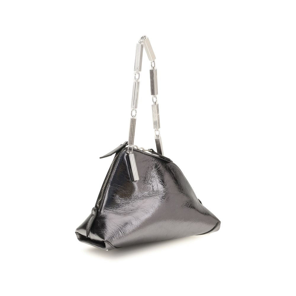 The Attico Handtasche aus silbernem Kalbsleder Bos Taurus