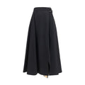 Burberry Schwarzer Oves Aries Wollrock Midi