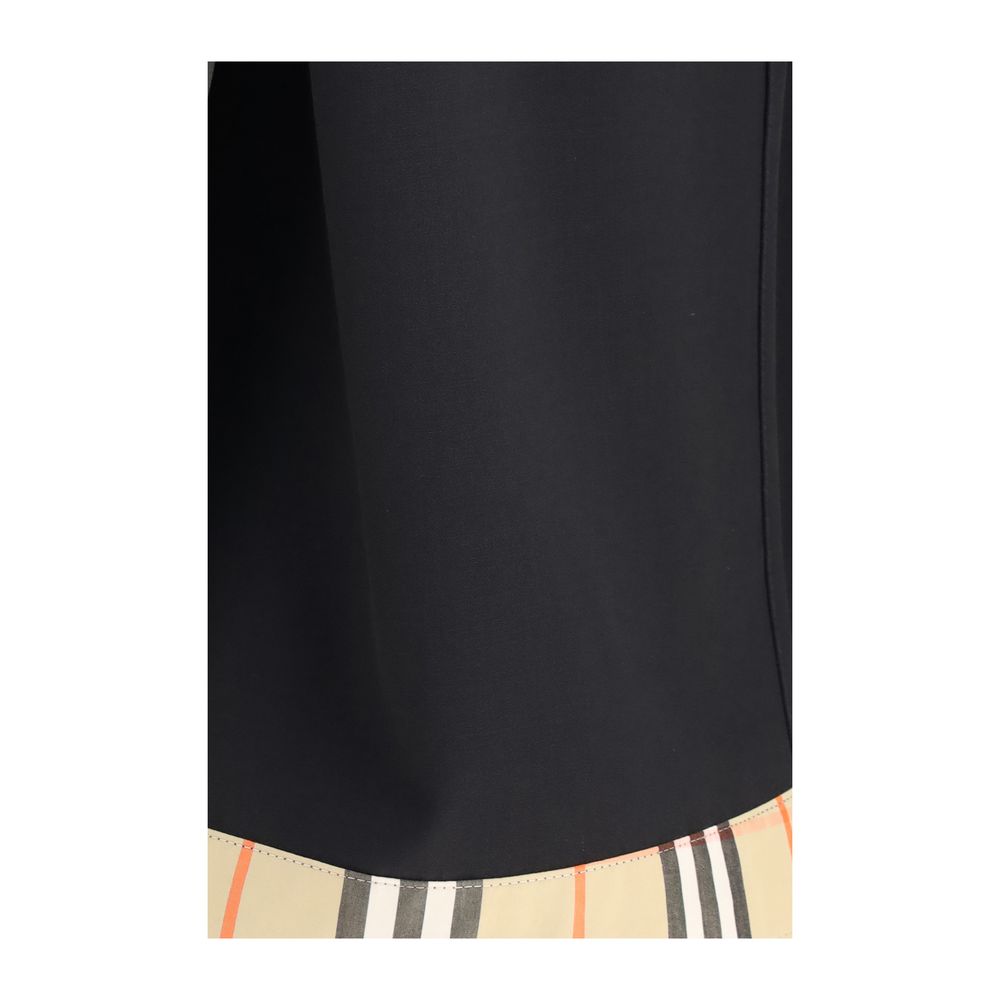 Burberry Schwarzer Oves Aries Wollrock Midi