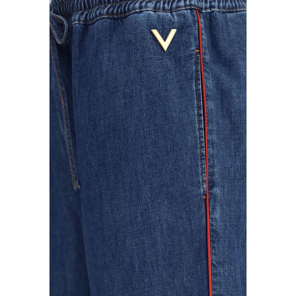 Valentino Garavani Blaue Freizeithose aus Polyester