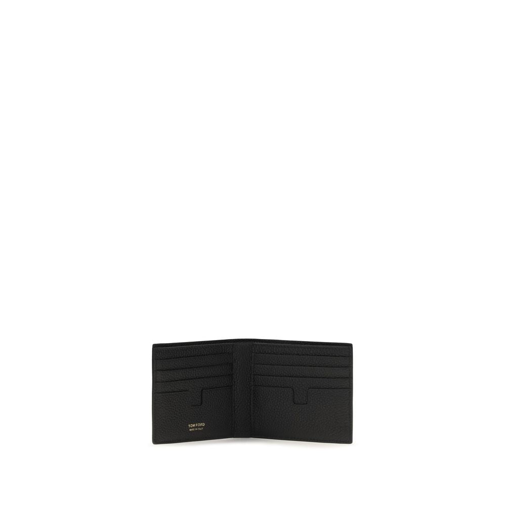 Tom Ford Schwarzes Kalbsleder Bos Taurus Portemonnaie