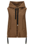 Max Mara Braune ärmellose Jacke aus Polyester