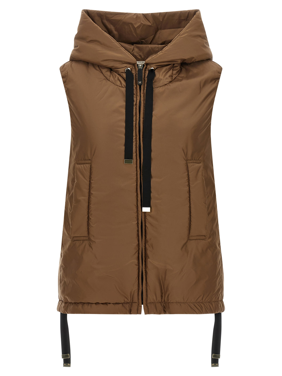 Max Mara Braune ärmellose Jacke aus Polyester