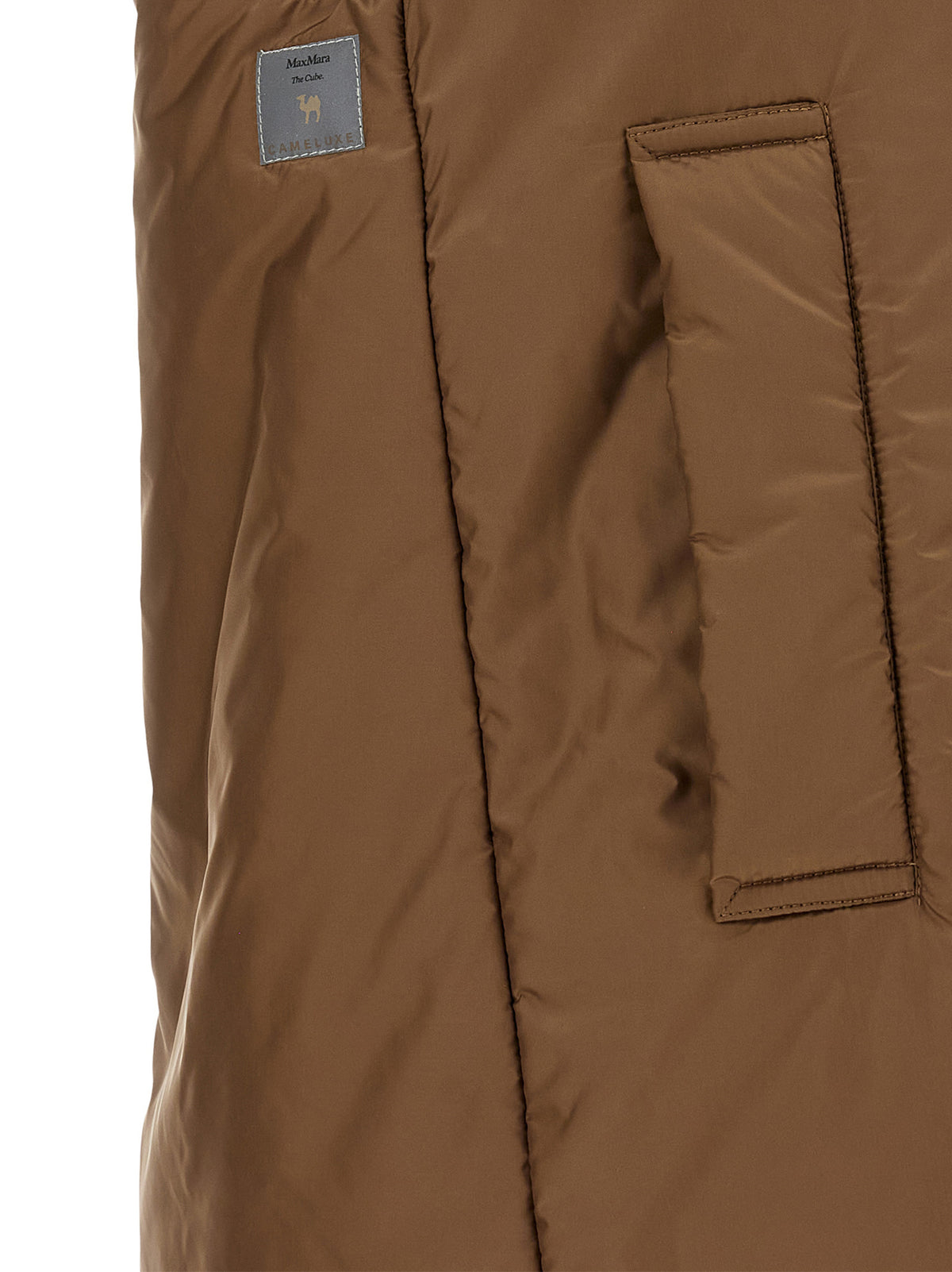 Max Mara Braune ärmellose Jacke aus Polyester