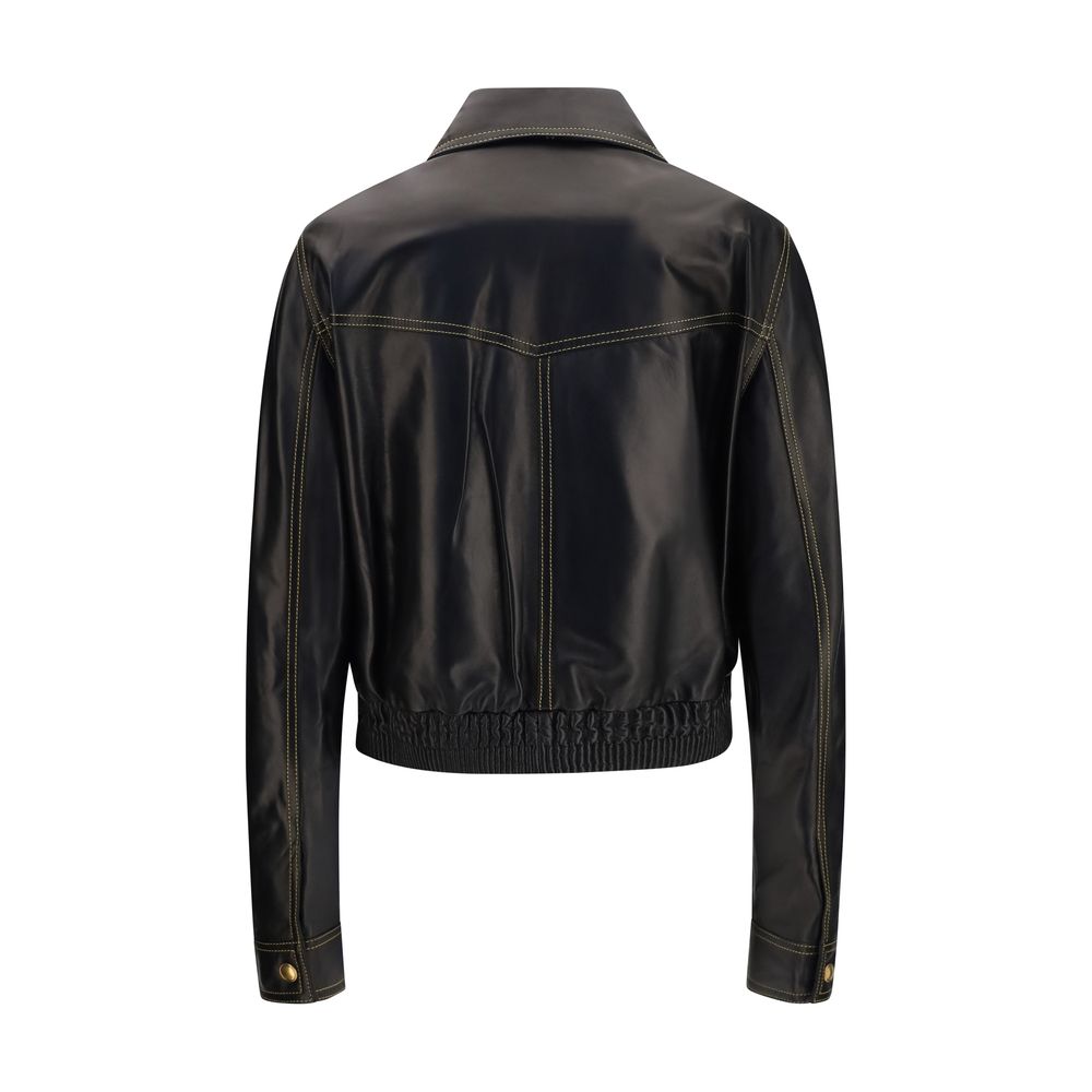 Versace Schwarze Lederjacke