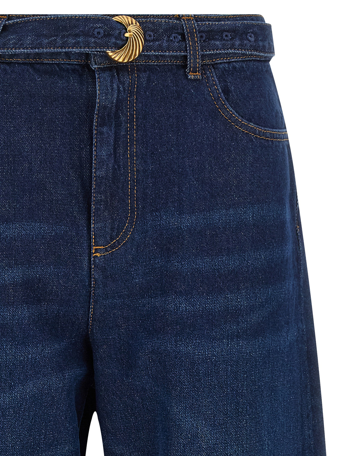 Twinset Blaue High-Waist Jeans aus Baumwolle