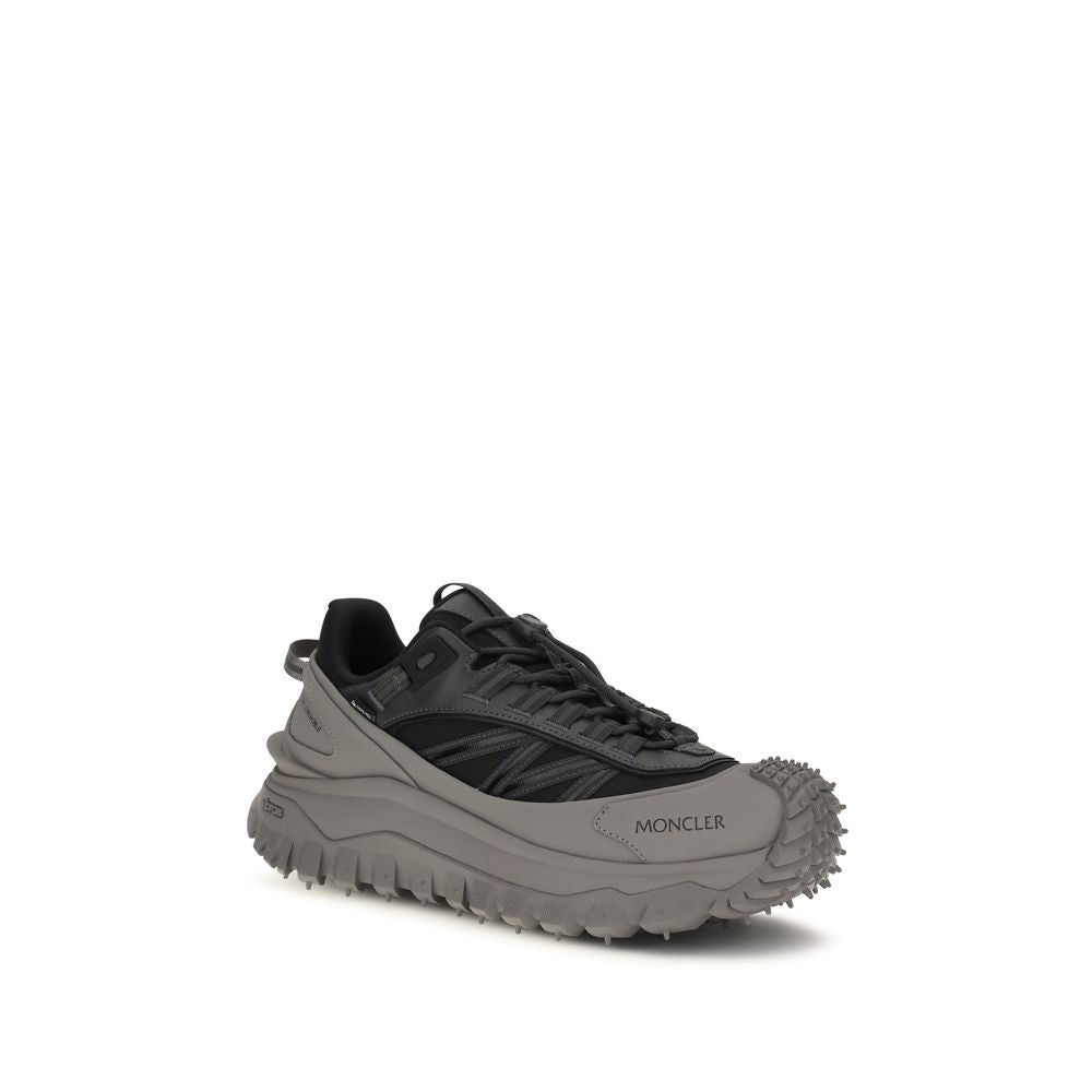 Moncler Graue Kalbsleder Bos Taurus Athletic Sneaker