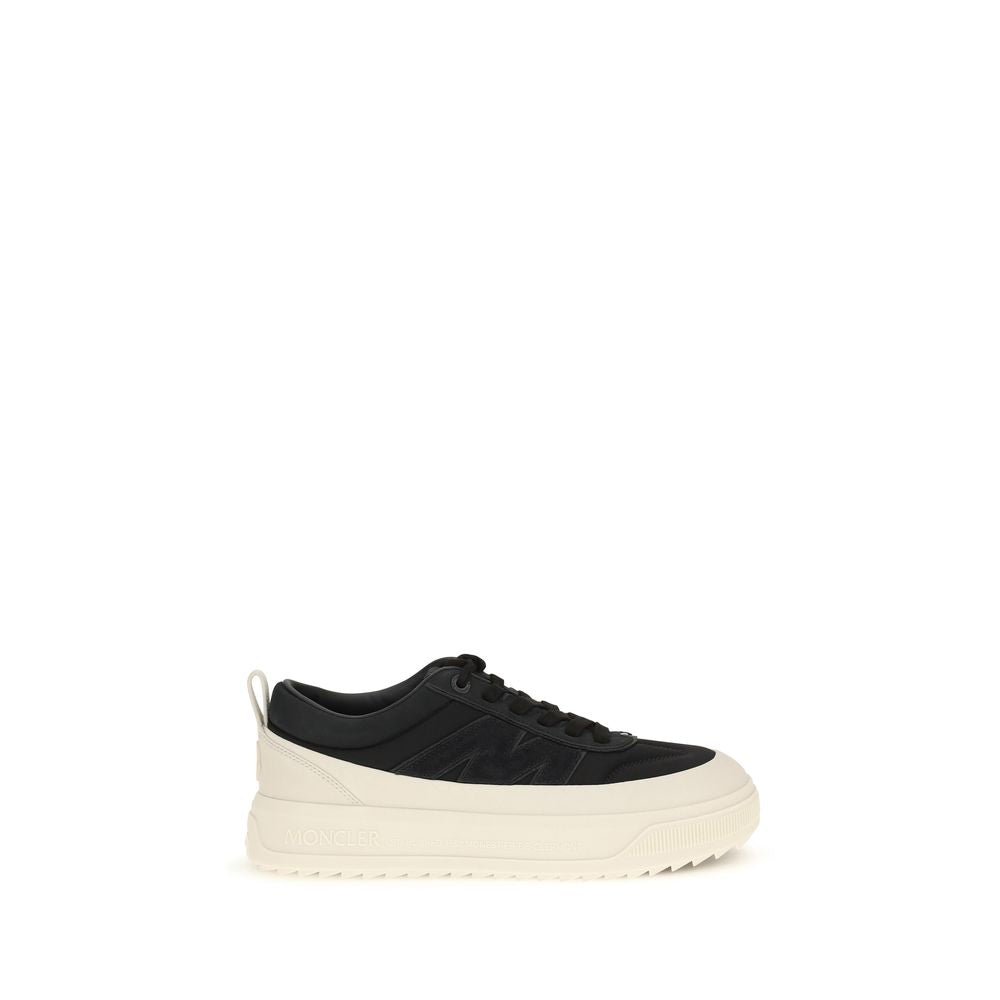 Moncler Schwarze Bos Taurus Kalbsleder Sneaker
