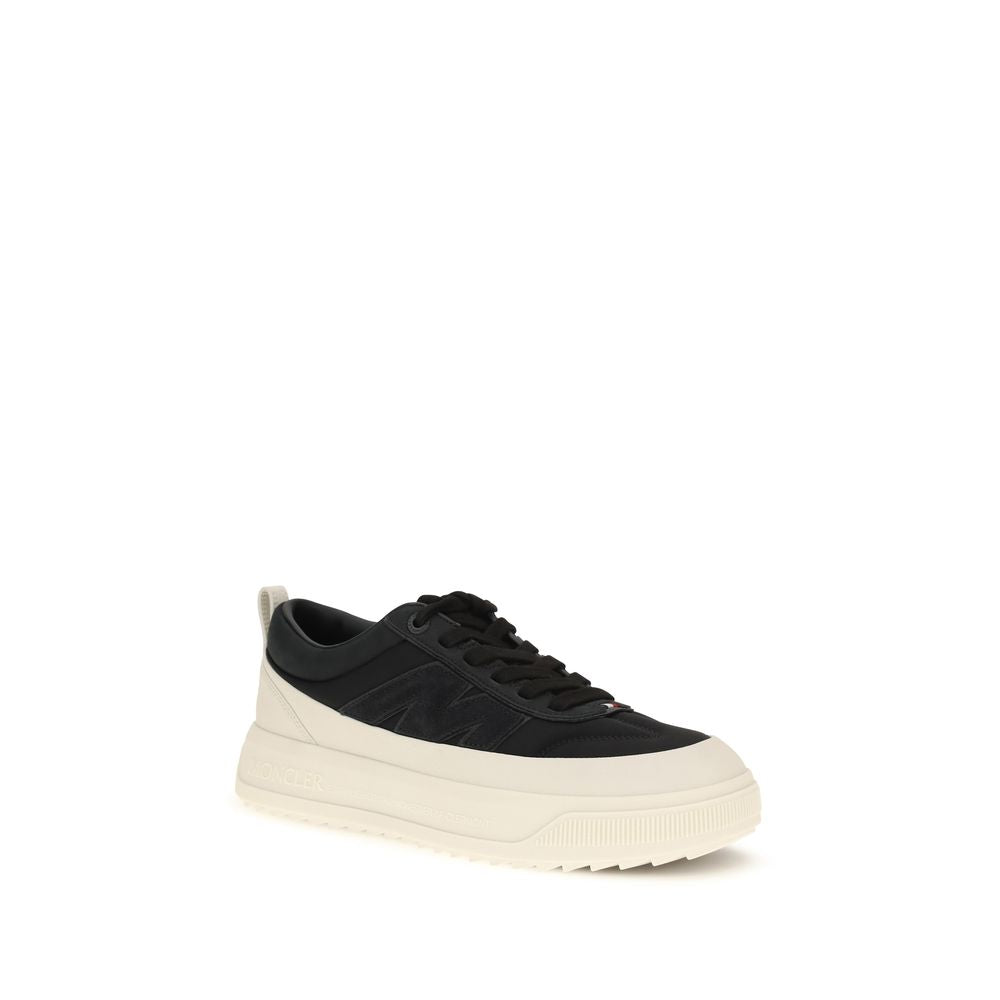 Moncler Schwarze Bos Taurus Kalbsleder Sneaker
