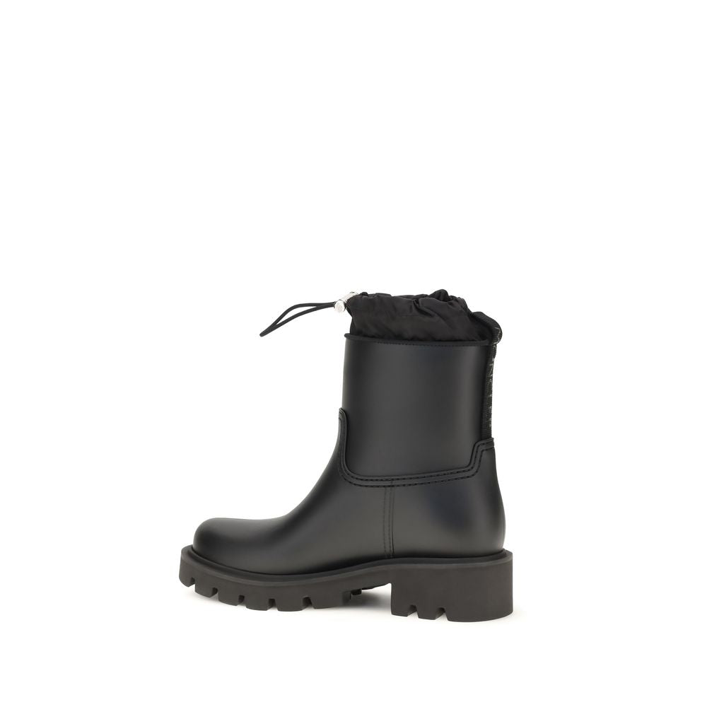 Moncler Schwarze PVC-Gummistiefel