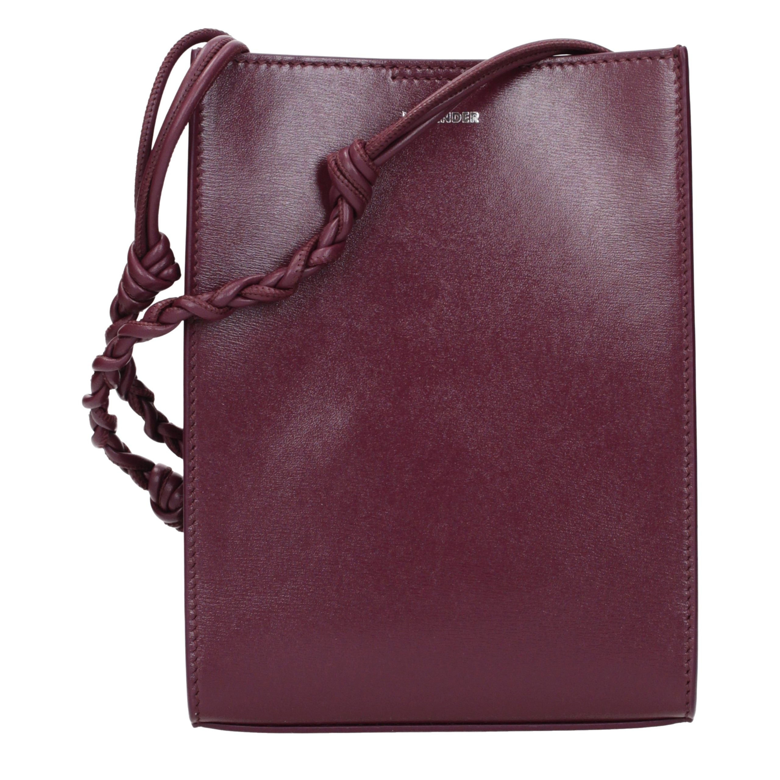 Jil Sander Lila Leder Crossbody Tasche