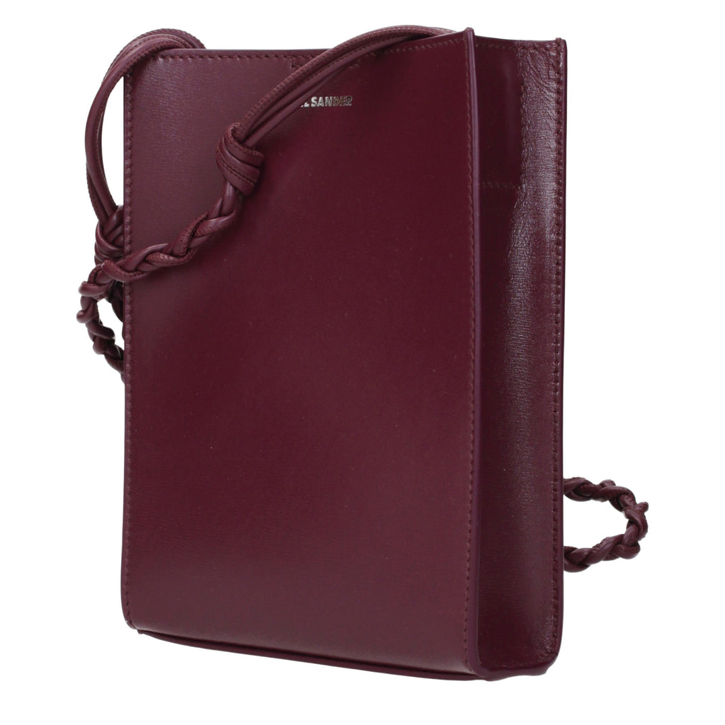 Jil Sander Lila Leder Crossbody Tasche