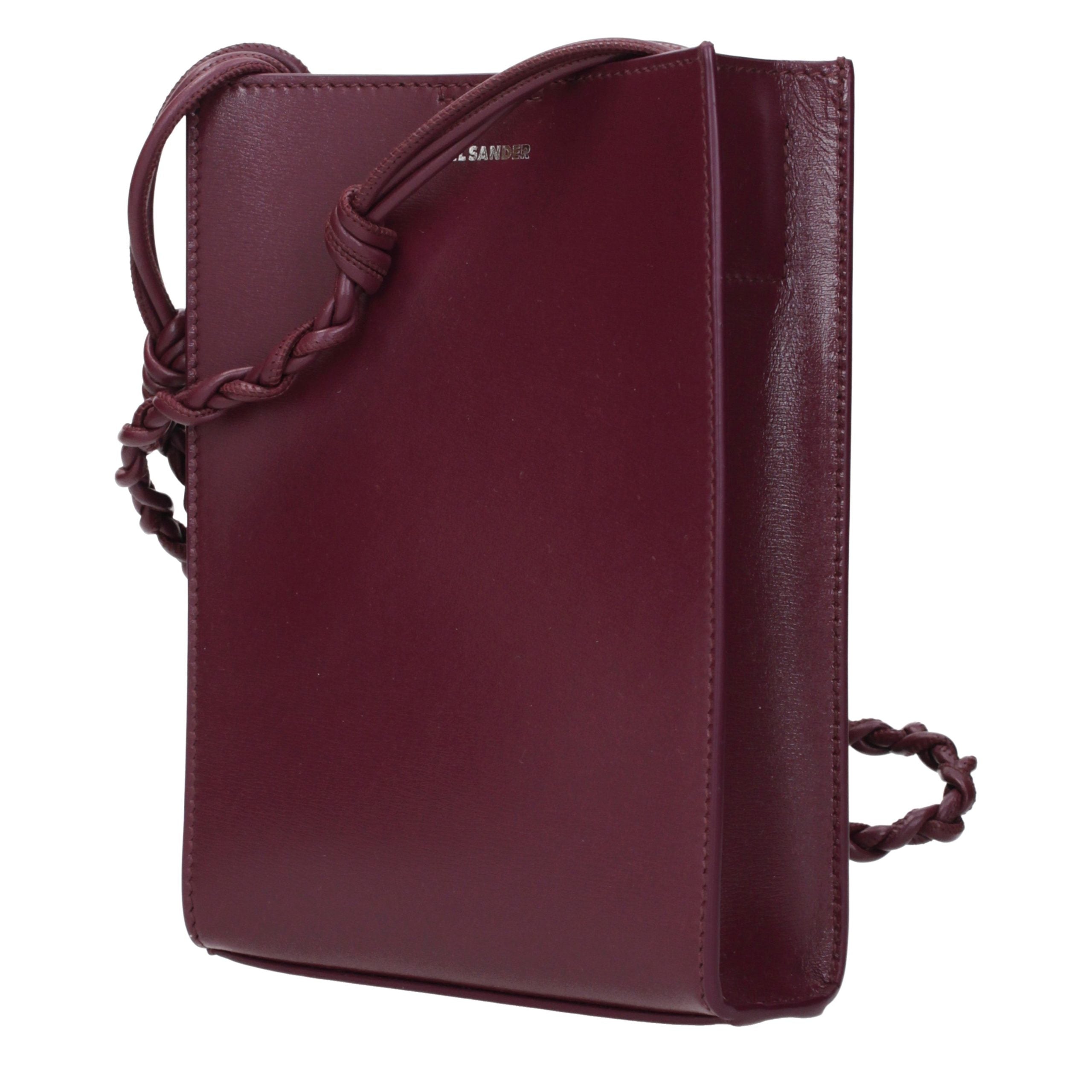 Jil Sander Lila Leder Crossbody Tasche